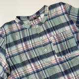 Bonpoint Turquoise Check Collarless Shirt: 8-10 Years & 12-14 Years