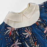 Gucci Blue Silk Floral Dress: 12-18 Months