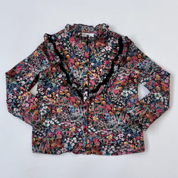 Bonpoint Dark Liberty Print Blouse With Lace Trim: 6 Years