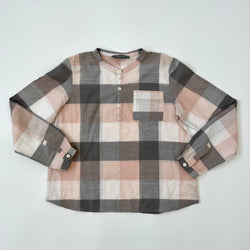 Bonpoint check collarless shirt second hand used preloved