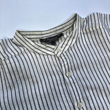 Bonpoint Stripe Collarless Short Sleeve Shirt: 8 - 10 Years