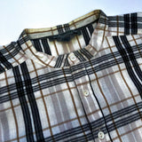 Bonpoint Check Collarless Short Sleeve Shirt: 8 - 10 Years