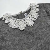 Tartine et Chocolat Grey Wool Jumper With Crochet Collar: 8 Years (Brand New)