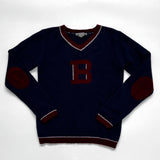 Bonpoint Blue Wool Jumper With B Motif: 10 Years