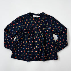 Bonpoint Navy Floral Blouse With Collar: 6 Years