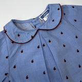 Jacadi Blue Chambray Blouse With Apple Print: 18 Months