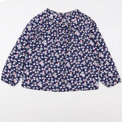 Jacadi Navy Blue Floral Blouse With Collar: 4 Years