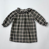 Bonpoint Grey Brushed Cotton Check Dress: 3 Years