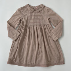 Bonpoint Dusty Pink Swiss Dot Cotton Dress With Lace Trim: 6 Years