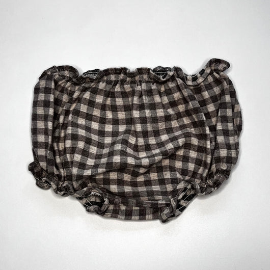 Belle Enfant Grey And White Check Cotton Bloomers: 0-3 Months