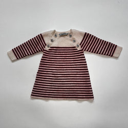 Baby Dior Red & White Stripe Wool Dress: 9 Months