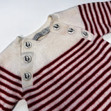 Baby Dior Red & White Stripe Wool Dress: 9 Months