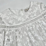 Tartine et Chocolat White Floral Tulle Dress: 10 Years