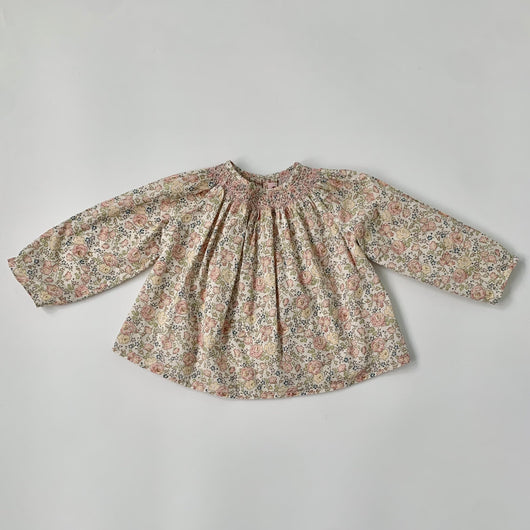 Bonpoint liberty print griotte blouse hand smocked secondhand preloved used