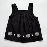 Bonpoint Black Summer Top With White Embroidery: 4 Years