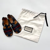 Gucci Kids Navy Sandals With Ribbon Trim: Size EU 26