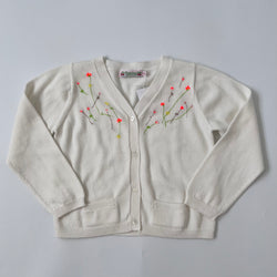 Bonpoint Cream Cardigan With Neon Embroidery: 8 Years (Brand New)