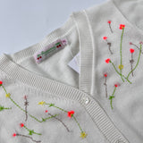 Bonpoint Cream Cardigan With Neon Embroidery: 8 Years (Brand New)