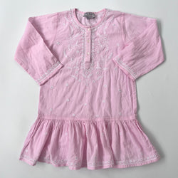 Lily Rose Pink Embroidered Kaftan: 8-9 Years