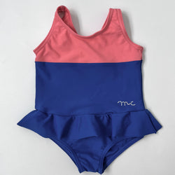 Marie-Chantal Blue And Apricot Swimsuit: 12 Months