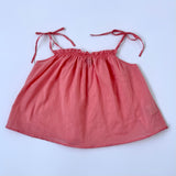 Caramel Apricot Cotton Summer Top With Ties: 2 Years