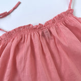 Caramel Apricot Cotton Summer Top With Ties: 2 Years