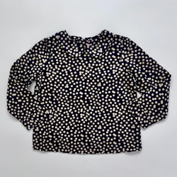 Bonpoint Navy And Taupe Polka Dot Blouse With Collar: 6 Years