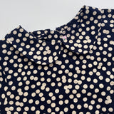 Bonpoint Navy And Taupe Polka Dot Blouse With Collar: 6 Years