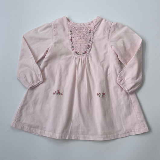 Tartine et Chocolat Pink Cord Embroidered Dress: 3 Years