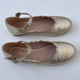 Chloé Gold Scallop Shoes: Size EU 33