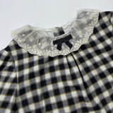Bonpoint Black And White Brushed Cotton Dress With Lace Collar: 6 Years