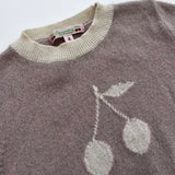 Bonpoint Dusty Pink Cashmere Cherry Motif Jumper: 4 Years