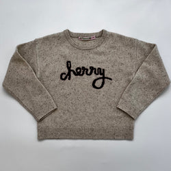 Bonpoint Oatmeal Wool Jumper With Motif: 6 Years
