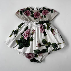Dolce & Gabbana Rose Print Baby Girl Dress Second Hand Used Preloved Preowned 