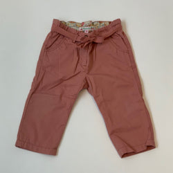 Bonpoint Tobacco Cotton Trousers With Liberty Print Trim: 18 Months