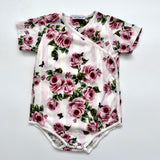 Dolce & Gabbana Rose Print Bodysuit & Bib Set: 12-18 Months