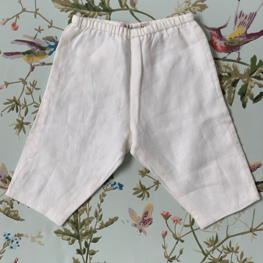 Bonpoint White Linen Trousers: 3 Months