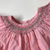 Bonpoint Pink And White Stripe Smocked Blouse