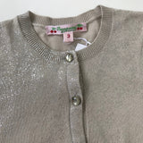 Bonpoint Beige And Silver Metallic Flecked Cotton Cardigan: 3 Years (Brand New)