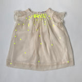 Bonpoint Cream Silk Chiffon Dress With Neon Sequins: 3 Years (Brand New)