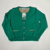 Bonpoint Green Cotton Cardigan With Liberty Print Trim: 4 Years (Brand New)