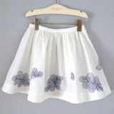 Bonpoint Cream Cotton Skirt With Blue Floral Embroidery: 4 Years (Brand New)