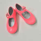 Bonpoint neon pink patent Mary-jane style shoes used preloved secondhand
