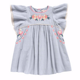 Louise Misha Duck Egg Blue Dress With Neon Embroidery: 10 Years