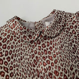 Bonpoint Metallic Leopard Print Dress With Collar: 8 Years