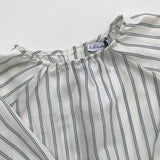 Belle Enfant Cream Stripe Silk Blouse: 6-12 Months (Brand New)