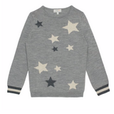 Wild & Gorgeous Grey Merino Wool Jumper With Stars