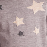 Wild & Gorgeous Grey Merino Wool Jumper With Stars