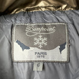 Bonpoint Bronze Metallic Ski Down Filled Coat With Fur Trim