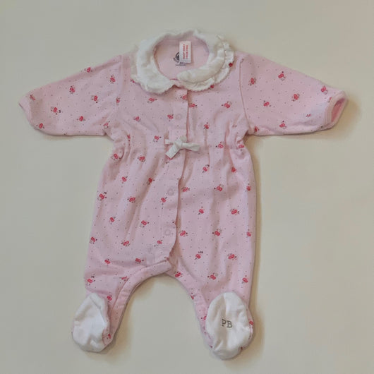 Petit Bateau Pink Floral All-In-One :1 Month